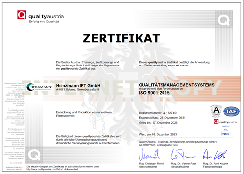 Zertifizierung ISO-9001:2015